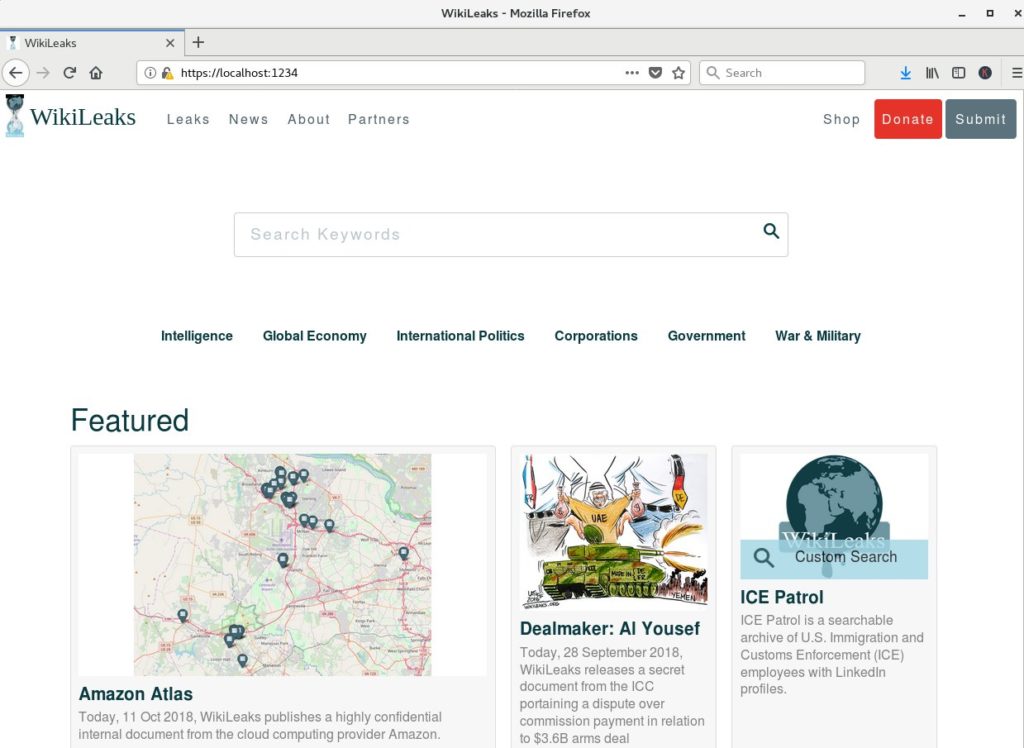 Acceso a wikileaks a traves de tunel SSH